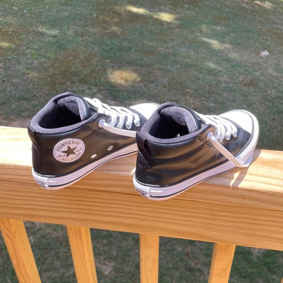 Converse Black Leather Sneakers Size 13 - Picture 13 of 16